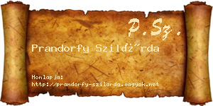 Prandorfy Szilárda névjegykártya